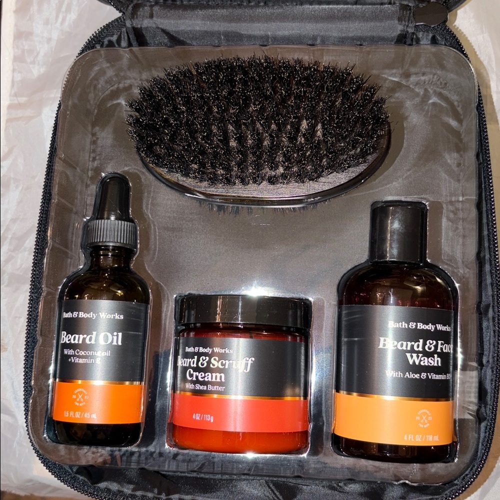 Bath Body Works 4 Pc Beard Kit with Zip Case NEW - Picture 5 of 5